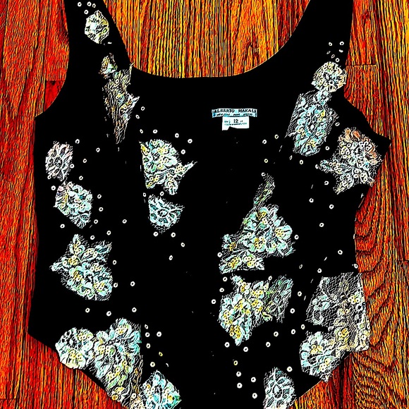 EUCAlbertoMakaliSEXYFLATTERING.Bustier &PANTSLACE&SEQUIN.S:12.Unique&Gorgeous - Picture 6 of 15